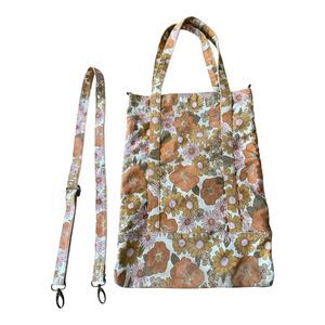 TYPO We Dont Believe In Labels 70’s Floral Print Shoulder Tote Bag